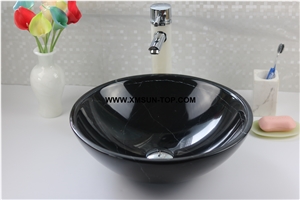 China Marquina Black Marble Kitchen Sinks&Basins/Black Marble Bathroom Sinks&Basin/Round Sinks&Basins/Natural Stone Basins&Sinks/Wash Basins/Interior Decorative