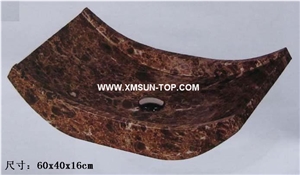 Dark Brown Ship-Shape Kitchen Sinks&Basins(60*40*16cm)/Brown Stone Bathroom Sinks&Basin/Ship-Shaped Sinks&Basins/Natural Stone Basins&Sinks/Wash Basins/Interior Decorative