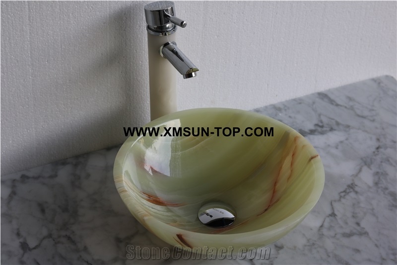 Green Stone Kitchen Sinks&Basins/Light Green Stone with Brown Veins Bathroom Sinks&Basin/Round Sinks&Basins/Natural Stone Basins&Sinks/Wash Basins/Interior Decorative