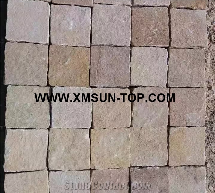 Light Pink Sandstone Cube Stone&Pavers/Rose Pink Sandstone Paving Sets/Natural Stone Courtyard Road Pavers/Pink Sandstone Paving Stone/Walkway Paver/Sandstone Cobble Stone/Sandstone Floor Covering
