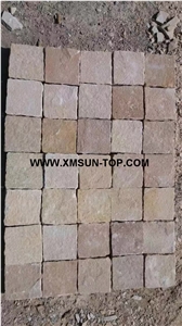 Light Pink Sandstone Cube Stone&Pavers/Rose Pink Sandstone Paving Sets/Natural Stone Courtyard Road Pavers/Pink Sandstone Paving Stone/Walkway Paver/Sandstone Cobble Stone/Sandstone Floor Covering
