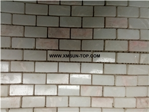 Light Pink Square Stone Mosaic/Polished Linear Strips Stone Mosaic/Wall Mosaic/Floor Mosaic/Interior Decoration/Customized Mosaic Tile/Mosaic Tile for Bathroom&Kitchen&Hotel Decoration
