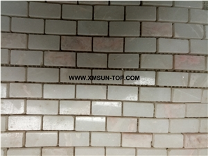 Light Pink Square Stone Mosaic/Polished Linear Strips Stone Mosaic/Wall Mosaic/Floor Mosaic/Interior Decoration/Customized Mosaic Tile/Mosaic Tile for Bathroom&Kitchen&Hotel Decoration