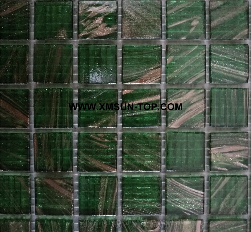Polished Green Square Mosaic/Mosaic Patterns/Wall Mosaic/Floor Mosaic/Interior Decoration/Customized Mosaic Tile/Mosaic Tile for Bathroom&Kitchen&Hotel Decoration