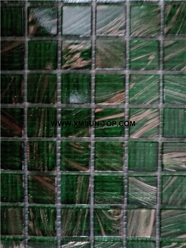 Polished Green Square Mosaic/Mosaic Patterns/Wall Mosaic/Floor Mosaic/Interior Decoration/Customized Mosaic Tile/Mosaic Tile for Bathroom&Kitchen&Hotel Decoration