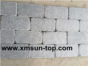 Sawn Cut and Tumbled G654 Cube Stone&Pavers(Size:30x15x4cm)/China Nero Impala Granite Paving Sets/Pingnan Sesame Black Granite Courtyard Road Pavers/Dark Barry Grey Granite Paving Stone/Walkway Paver