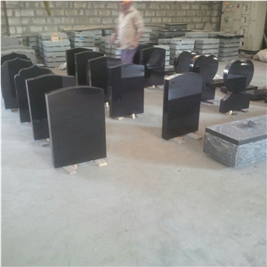 Absolute Black Granite American Slant Grave Monument