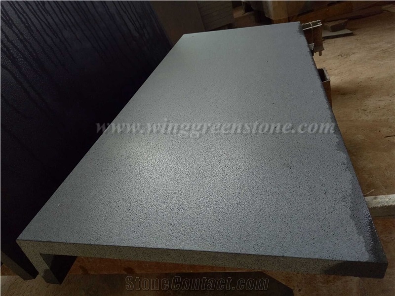 Cheap Price High Quality Hainan Black Basalt Pool Coping/Pavers/Swimming Pool Decks, Winggreen Stone