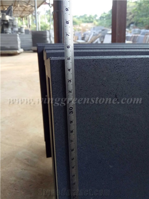 Cheap Price High Quality Hainan Black Basalt Pool Coping/Pavers/Swimming Pool Decks, Winggreen Stone