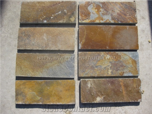 Chinese Rust Brown Slate, Rust Yellow Slate, Rustic Slate, Rust Slate Walling & Flooring, Rustic Slate Floor & Wall Tiles, Xiamen Winggreen Manufacture