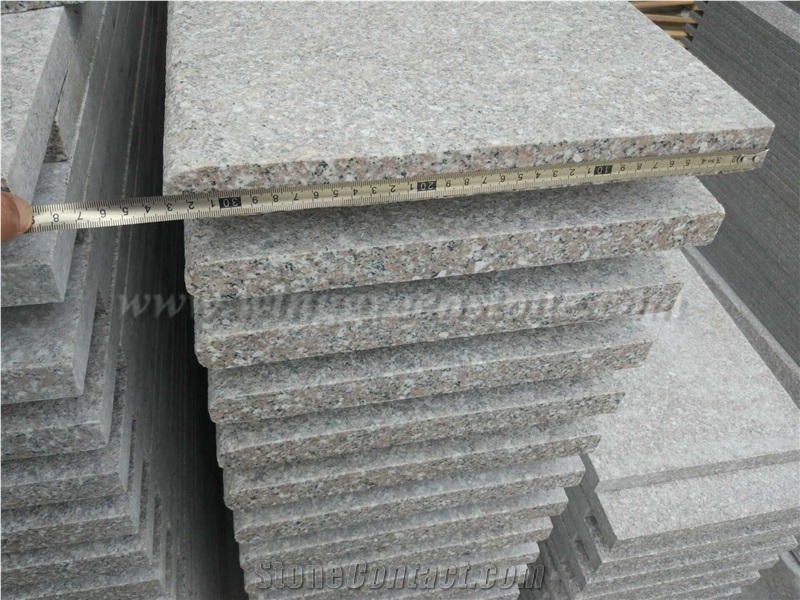 Direct Sale High Quality G617 Light Grey Granite Flamed Stairs & Steps, Treads and Riser, Winggreen Stone