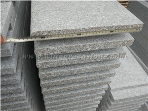 Direct Sale High Quality G617 Light Grey Granite Flamed Stairs & Steps, Treads and Riser, Winggreen Stone