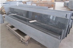 Polished G654 Granite Stair for Threshold and Riser, Padang Dark Grey Granite Polished Stair with Groove, Xiamen Winggreen Stone