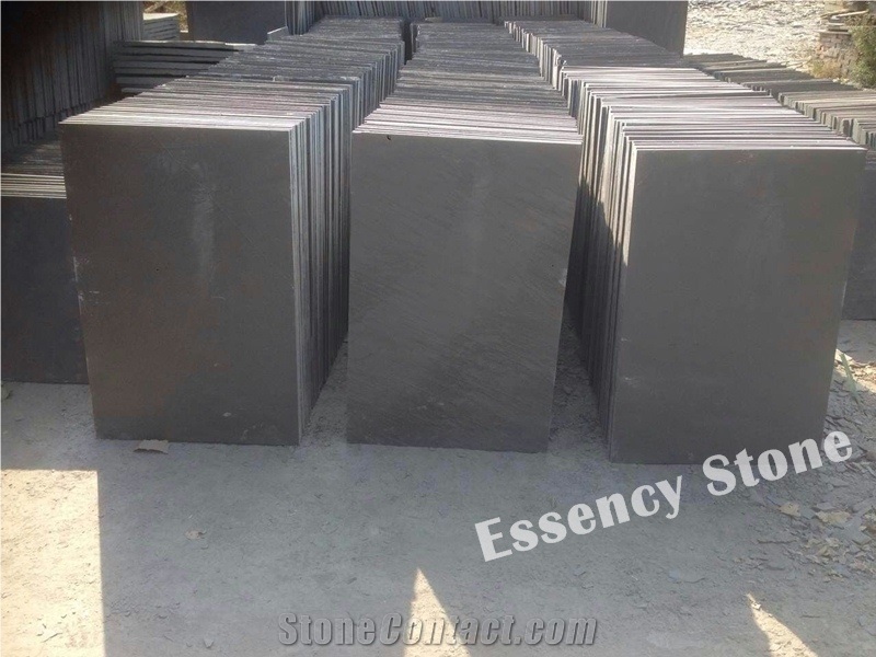 China Black Slate Tile, China Dark Grey Slate with Natural Surface