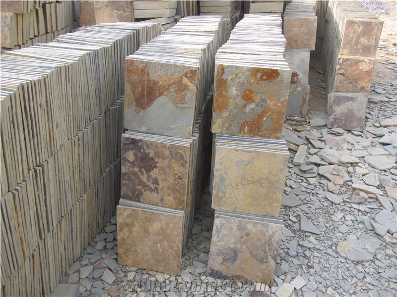 Chinese Rust Slate Floor Tiles,Multicolor Slate Floor Tiles,Rust Slate French Pattern,Stone Floor Covering