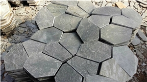 Black Slate Flagstone Meshmounted Pattern