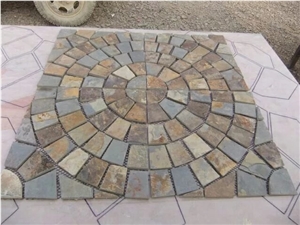 Black Slate Flagstone Meshmounted Pattern