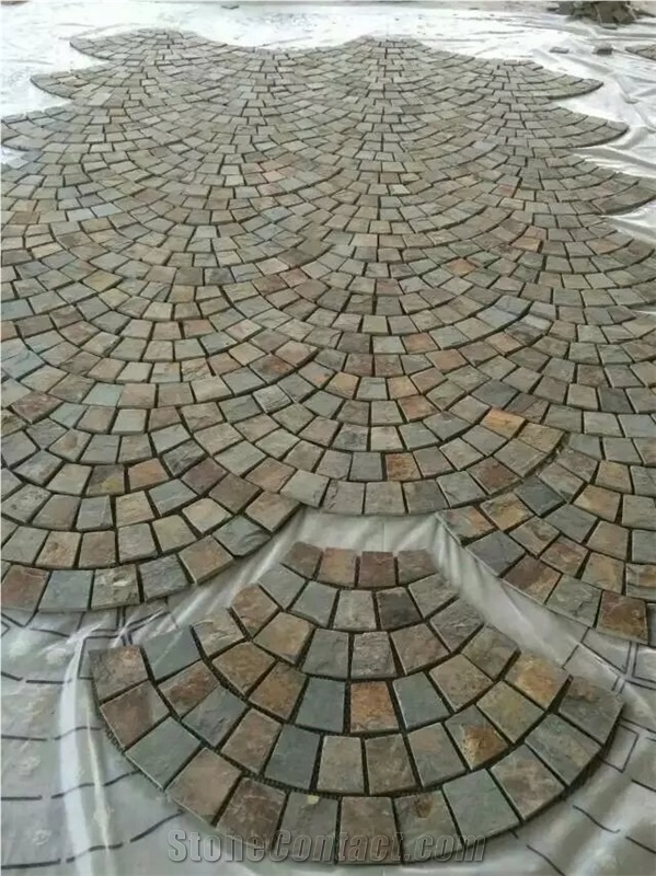 Black Slate Flagstone Meshmounted Pattern
