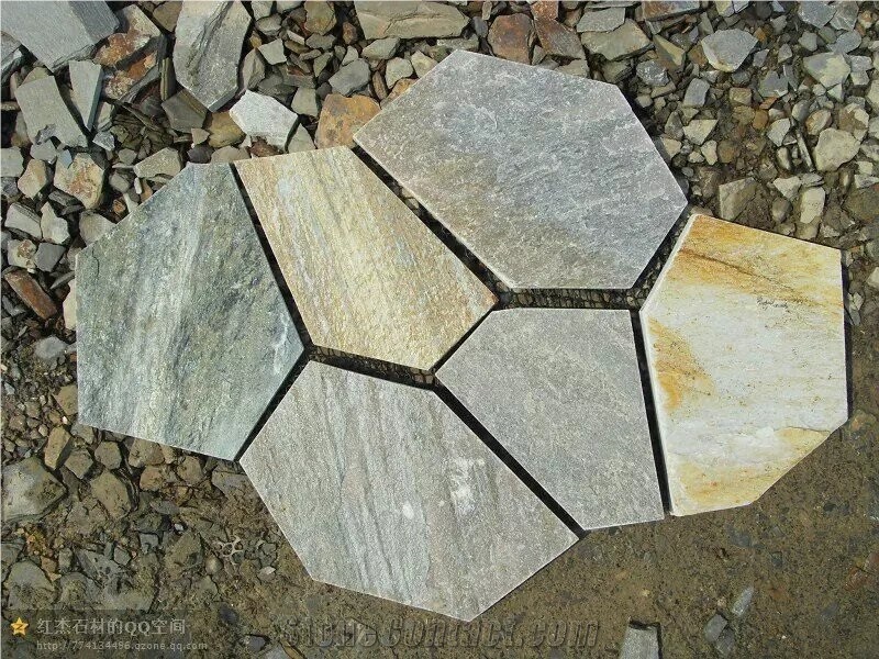 Black Slate Flagstone Meshmounted Pattern