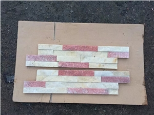 Black White Pink Grey Rustic Mixcolor Quartzite Culture Stone Wallstone Veneer Ledge Stone