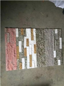 Black White Pink Grey Rustic Mixcolor Quartzite Culture Stone Wallstone Veneer Ledge Stone