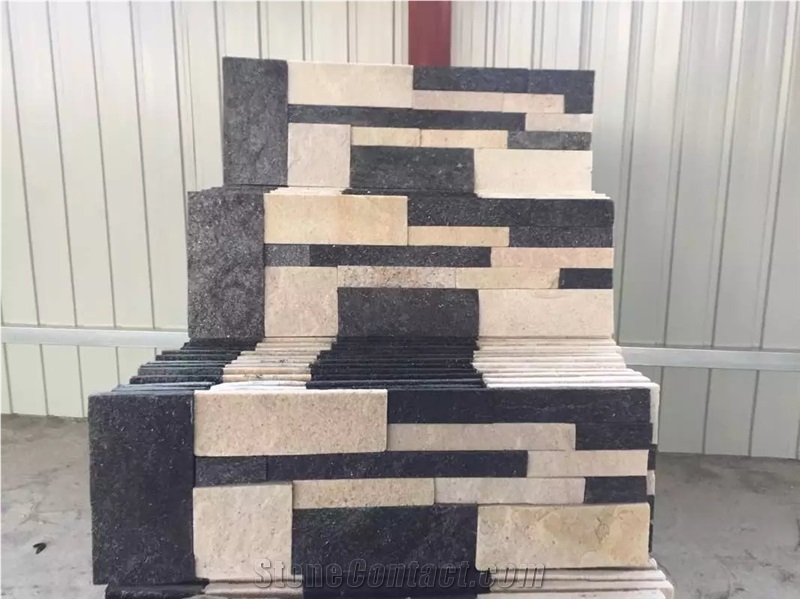 Black White Pink Grey Rustic Mixcolor Quartzite Culture Stone Wallstone Veneer Ledge Stone