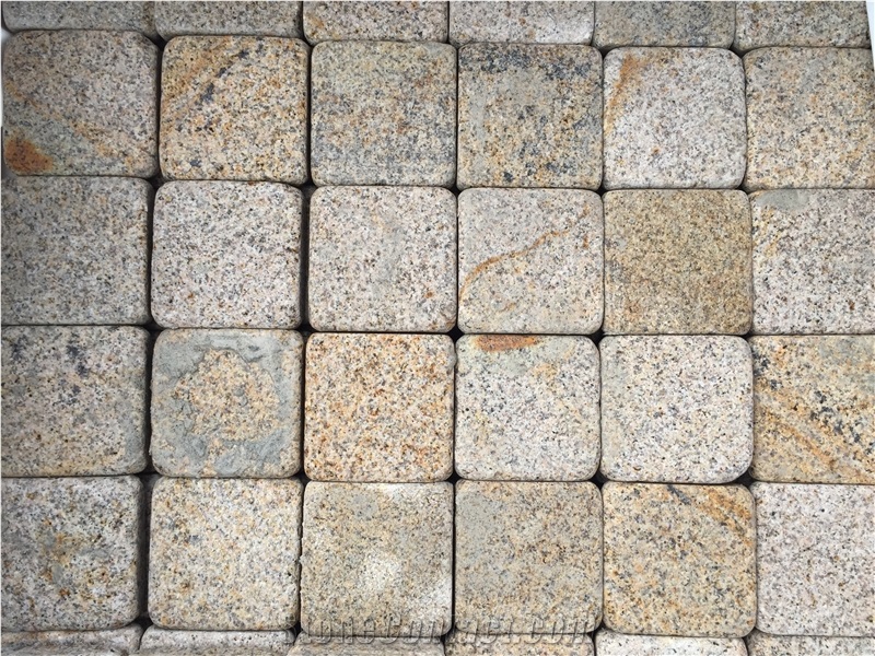 G682 Rusty Yellow/Giallo Rusty/Yellow Rust Granite/Desert Gold/Cobble Stone/Paving Sets/Cube Stone/Floor Covering/Garden Stepping Pavements
