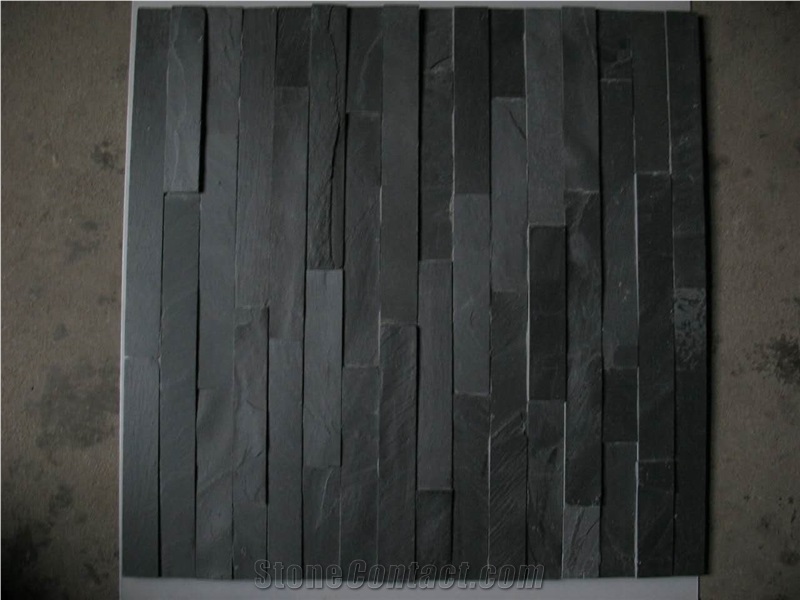 Natural Split Black Slate Cultured Stone / Z Shape (S Shape)Culture Stone Wall Panels,Ledge Stone,Feature Wall,Wall Cladding,Split Face Culture Culture Stone