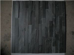 Natural Split Black Slate Cultured Stone / Z Shape (S Shape)Culture Stone Wall Panels,Ledge Stone,Feature Wall,Wall Cladding,Split Face Culture Culture Stone