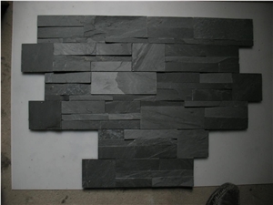 Natural Split Black Slate Cultured Stone / Z Shape (S Shape)Culture Stone Wall Panels,Ledge Stone,Feature Wall,Wall Cladding,Split Face Culture Culture Stone