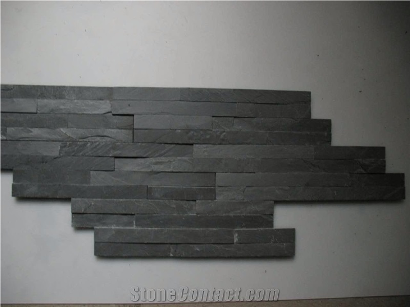 Natural Split Black Slate Cultured Stone / Z Shape (S Shape)Culture Stone Wall Panels,Ledge Stone,Feature Wall,Wall Cladding,Split Face Culture Culture Stone