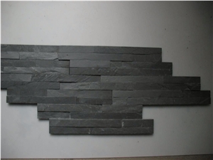 Natural Split Black Slate Cultured Stone / Z Shape (S Shape)Culture Stone Wall Panels,Ledge Stone,Feature Wall,Wall Cladding,Split Face Culture Culture Stone