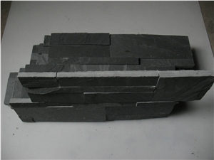 Natural Split Black Slate Cultured Stone / Z Shape (S Shape)Culture Stone Wall Panels,Ledge Stone,Feature Wall,Wall Cladding,Split Face Culture Culture Stone