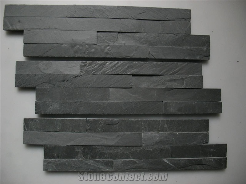 Natural Split Black Slate Cultured Stone / Z Shape (S Shape)Culture Stone Wall Panels,Ledge Stone,Feature Wall,Wall Cladding,Split Face Culture Culture Stone