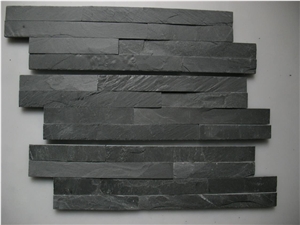 Natural Split Black Slate Cultured Stone / Z Shape (S Shape)Culture Stone Wall Panels,Ledge Stone,Feature Wall,Wall Cladding,Split Face Culture Culture Stone