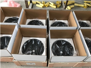Round Shape Chinese Monglia Black Natural Stone Kitchen/Bathroom Sink/Bowl/Basin, Mongolia Black Basalt Sinks & Basins