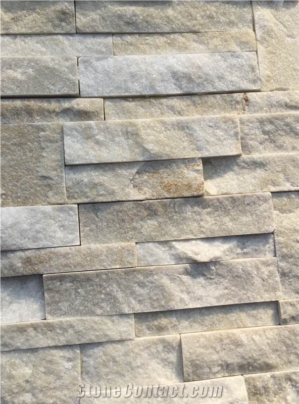 White /Golden Coast Quartzite Wall Panels/Wall Cladding/Ledge Stone/Culture Stone/Natural Ledge Stone/Split Face Culture Stone