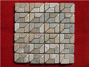 White Grey Black Yellow Multicolor Slate Mosaic