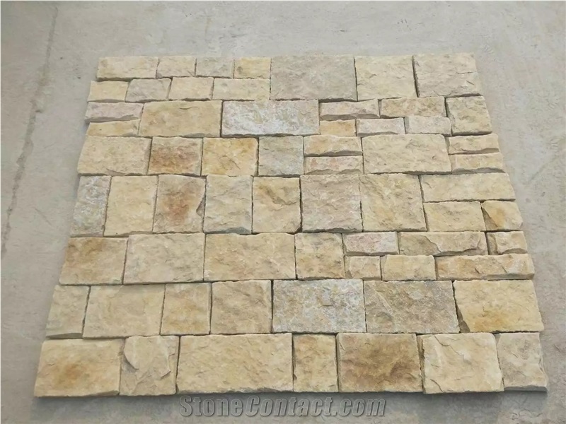 Yellow Quartzite Irregular Culture Stone Loose Stone