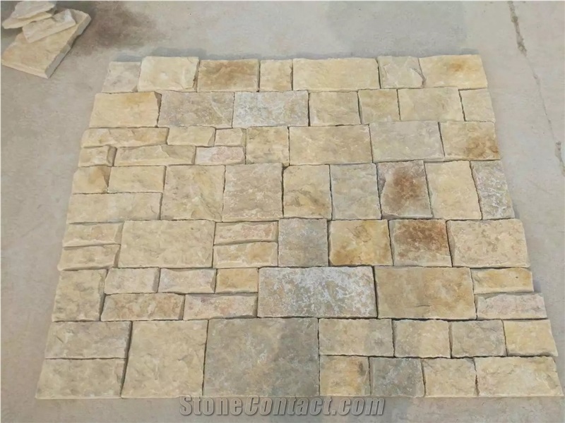 Yellow Quartzite Irregular Culture Stone Loose Stone