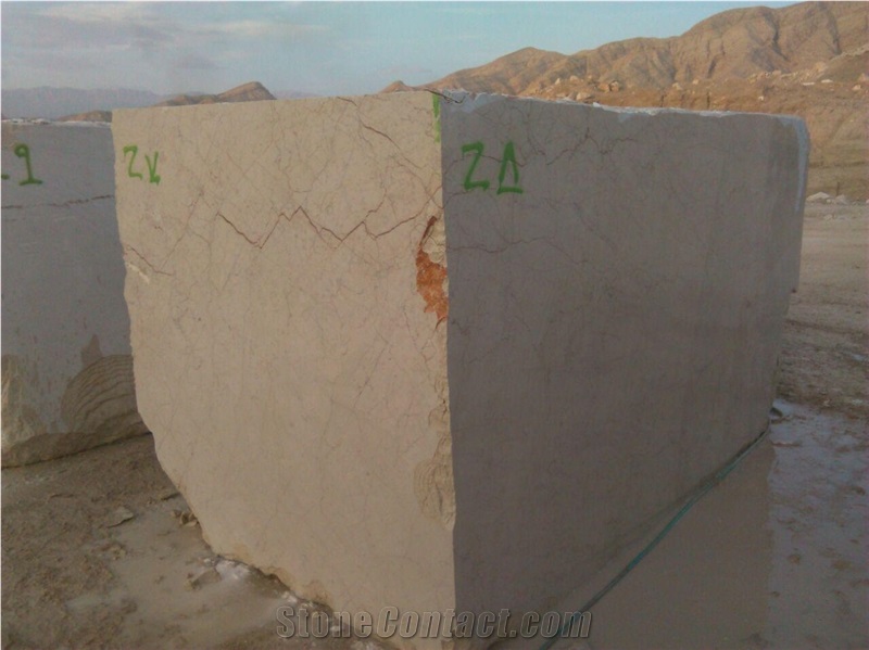 Omran Beige Marble Block, Kerman Cream Beige Marble Block