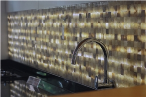 Bali Honey Onyx Stone Mosaic / Indonesia Onyx Mosaic / Kitchen Onyx Polished Mosaic / Wall Mosaic / Tumbled Mosaic / Indonesia Onyx Mosaic