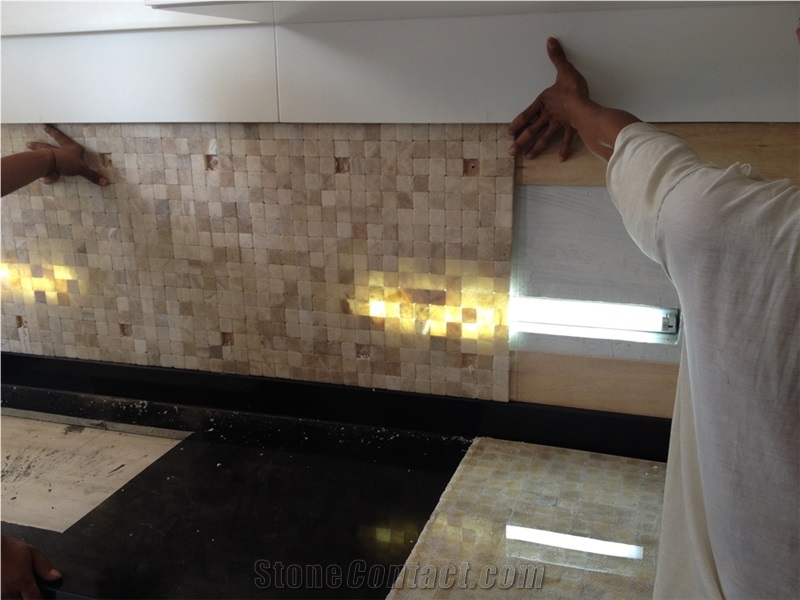 Bali Honey Onyx Stone Mosaic / Indonesia Onyx Mosaic / Kitchen Onyx Polished Mosaic / Wall Mosaic / Tumbled Mosaic / Indonesia Onyx Mosaic