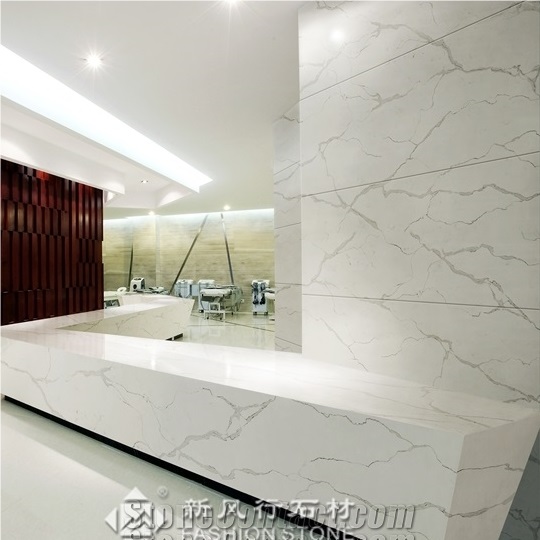 Quartz Surface/Manmade Stone/Calacatta Vagli Quartz Countertops/ Kitchen Island Tops/Foshan,China