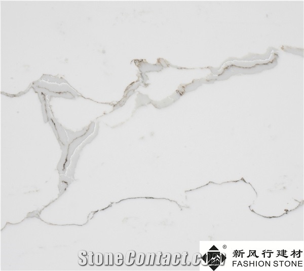 Quartz Surface/Manmade Stone/Calacatta Vagli Quartz Countertops/ Kitchen Island Tops/Foshan,China