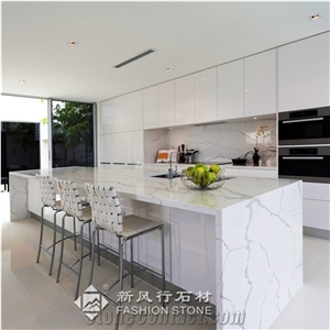 Quartz Surface/Manmade Stone/Calacatta Vagli Quartz Countertops/ Kitchen Island Tops/Foshan,China