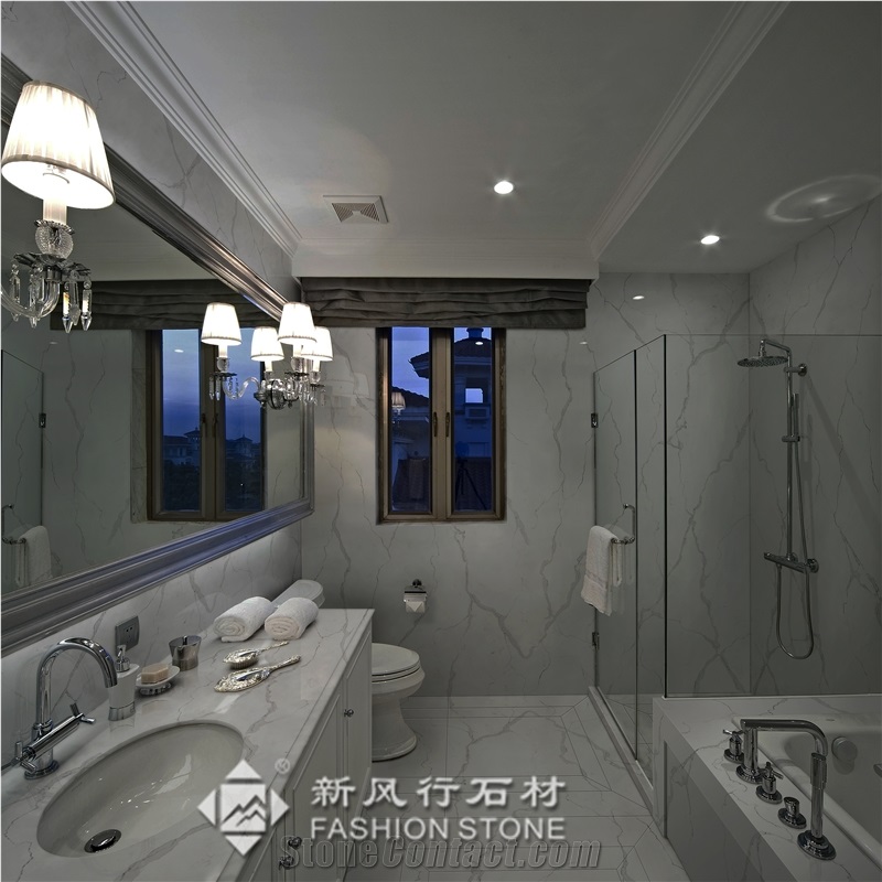 Quartz Surface/Manmade Stone/Calacatta Vagli Quartz Countertops/ Kitchen Island Tops/Foshan,China