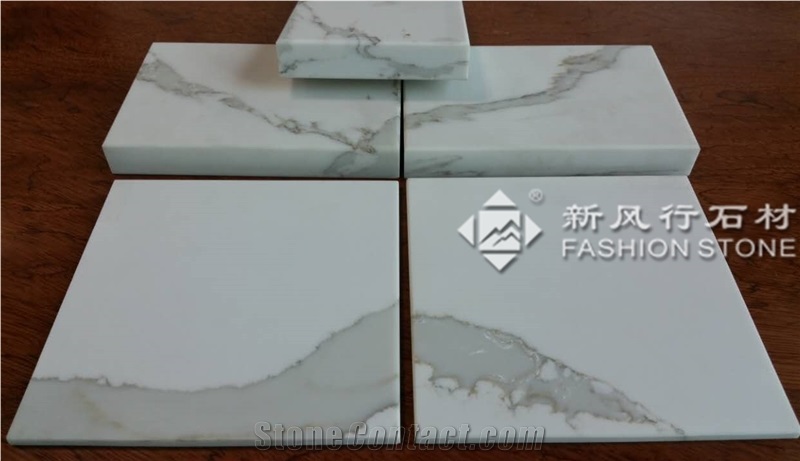 Quartz Surface/Manmade Stone/Calacatta Vagli Quartz Countertops/ Kitchen Island Tops/Foshan,China