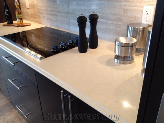 White Quartz Stone Kitchen Countertops/Quartz Stone Tops/Quartz Kitchen Island Tops