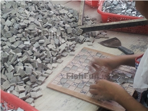 Beige Travertine Mosaic, Beige Mosaic, Random Size, Matt Surface, Garden & Balcony Travertine Mosaic, Kitchen Mosaic